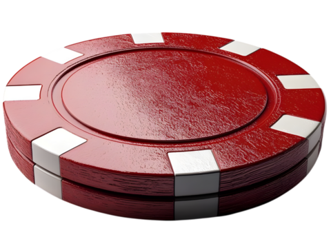 Red poker chip with engraved details