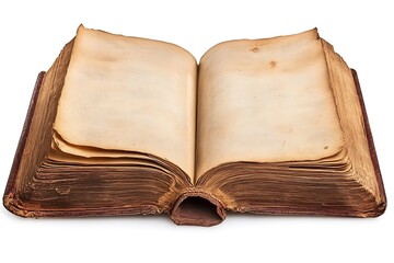 Antique open book with aged pages, vintage design and historic texture for reading and writing