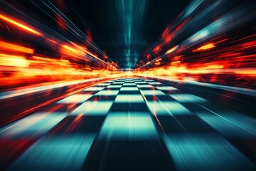 Abstract illustration of a race track showcasing rapid forward motion