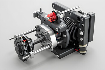 Detailed Representation of an Advanced 3D Printer Extruder Assembly