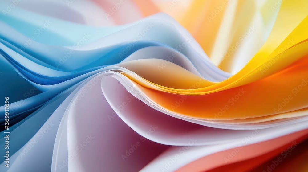 Poster abstract image showing flowing layers of various colors softly blended
