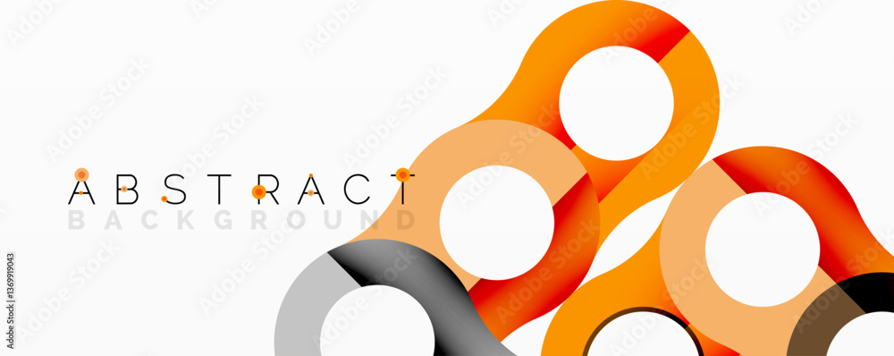 Leinwandbilder Abstract circle element composition with overlapping circular and tubular shapes featuring smooth gradients, transparency effects, and dynamic layering