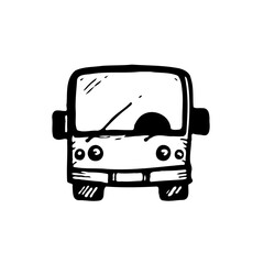 Sketchy Bus Illustration on Plain Background