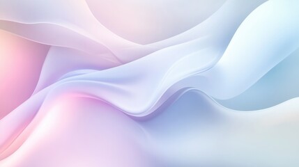 Obraz premium Elegant flowing white curves create a serene minimalist background with soft pastel gradients for modern design purposes
