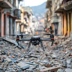 Drone Aerial Survey of Disaster Zone  Post Earthquake Debris