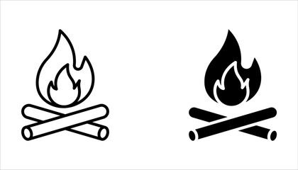 Fire icon vector set. Fire flame symbol. Flame icon collection. Fire silhouette icon, vector illustration on a white background.