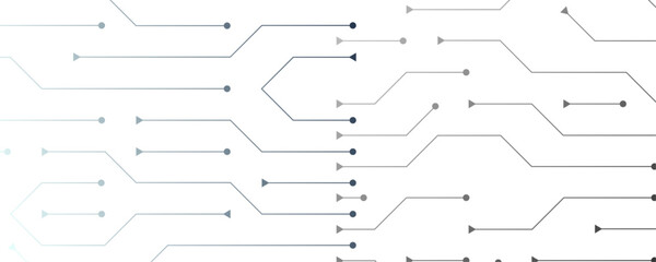 Vector abstract technology on white background. Abstract digital background with technology circuit board texture.  AI pad and electrical lines connected on white and grey background