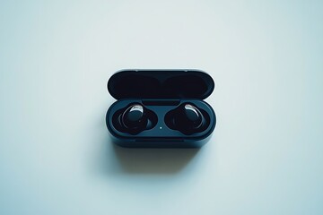 Wireless Earbuds in Charging Case on White Background for Music Listening and Mobile Lifestyle