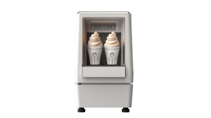 Ice cream machine with two servings