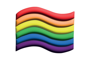 Colorful Gay pride flag Happy pride day LGBTQ community Pride Month Vector 3d clipart for posters, stickers, logo, cards