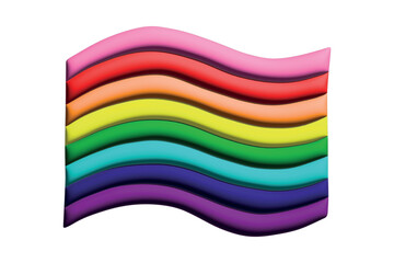 Colorful Gay pride flag Happy pride day LGBTQ community Pride Month Vector 3d clipart for posters, stickers, logo, cards