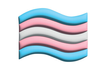 Obraz premium Colorful Transgender pride flag Happy pride day LGBTQ community Pride Month Vector 3d clipart for posters, stickers, logo, cards