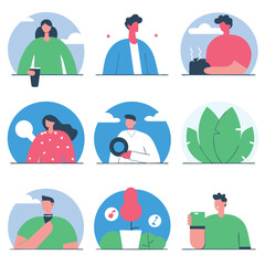 Fototapeta premium vector silhouette icons and illustrations set