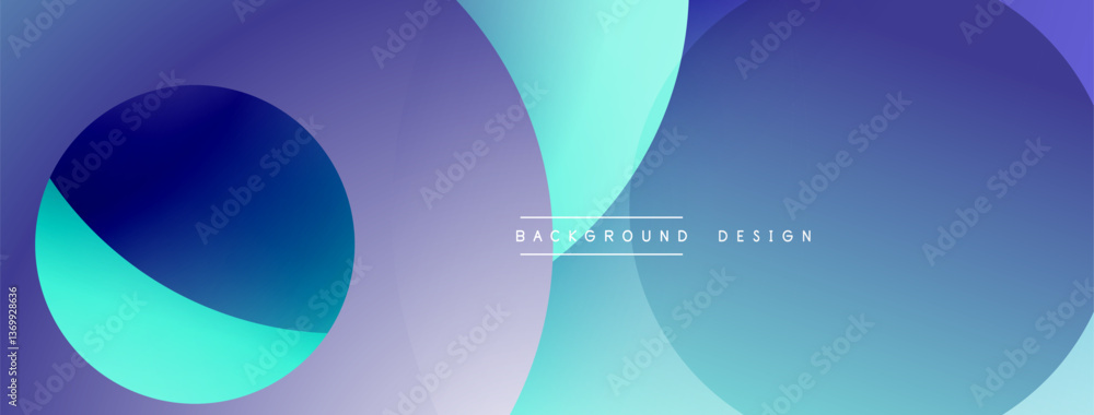 Poster Layered circular shapes in vivid colors form a gradient-rich abstract design with smooth transitions, depth effects, and a modern, futuristic aesthetic