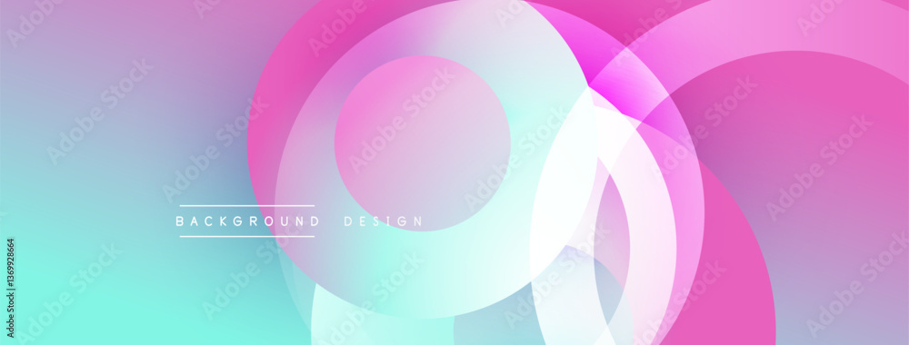 Aufkleber Background design with overlapping circular shapes, featuring smooth gradients and soft lighting effects, creating a dynamic abstract composition