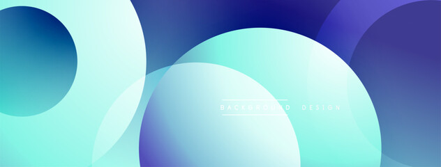 Layered circular shapes in vivid colors form a gradient-rich abstract design with smooth transitions, depth effects, and a modern, futuristic aesthetic