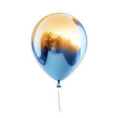 Shiny Balloon with Reflective Surface on Transparent Background