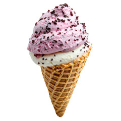 Delicious Ice Cream Cone with Soft Serve and Chocolate Sprinkles