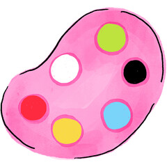 Hand drawn Loose watercolor back to school elements 