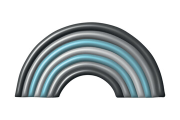 Obraz premium Colorful rainbow shape Demiboy pride flag Happy pride day LGBTQ community Pride Month Vector 3d clipart for posters, stickers, logo, cards