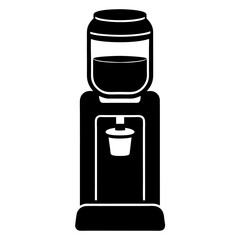 High-Quality Water Dispenser Silhouette Vector  Icon White Background.