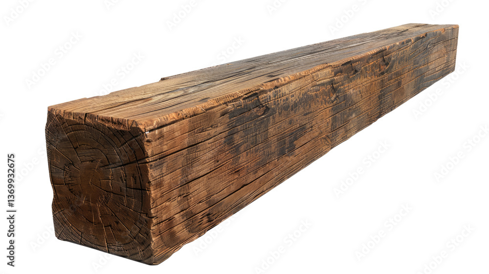 Poster weathered timber beam: capturing the robust character and rustic charm of an aged timber beam, revea