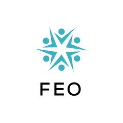 FEO creative minimalist letter logo.