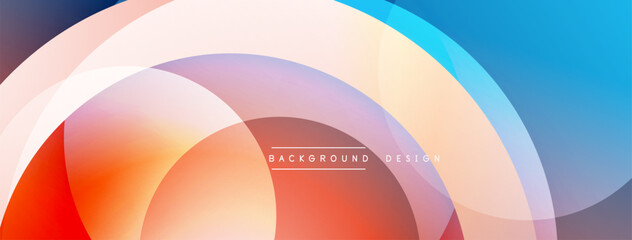Obraz premium Background design with overlapping circular shapes, featuring smooth gradients and soft lighting effects, creating a dynamic abstract composition