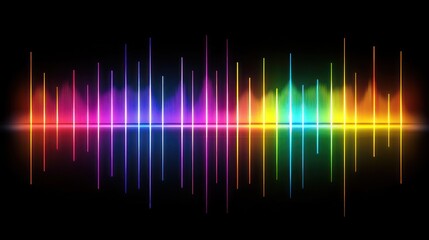 Naklejka premium Colorful audio spectrum equalizer on black background