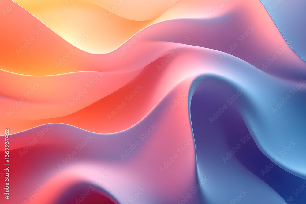 Poster vibrant waves of color blend seamlessly in an abstract design, evoking emotions and creativity throu