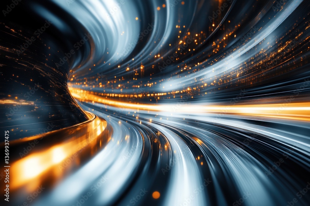Aufkleber captivating light trails and sleek lines create an energetic visual experience, representing innovat