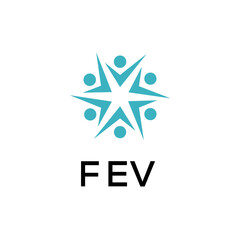 FEV creative minimalist letter logo.