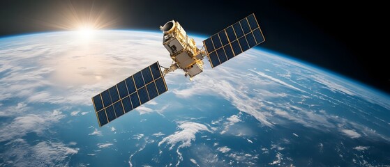 A weather satellite orbiting Earth with a breathtaking view