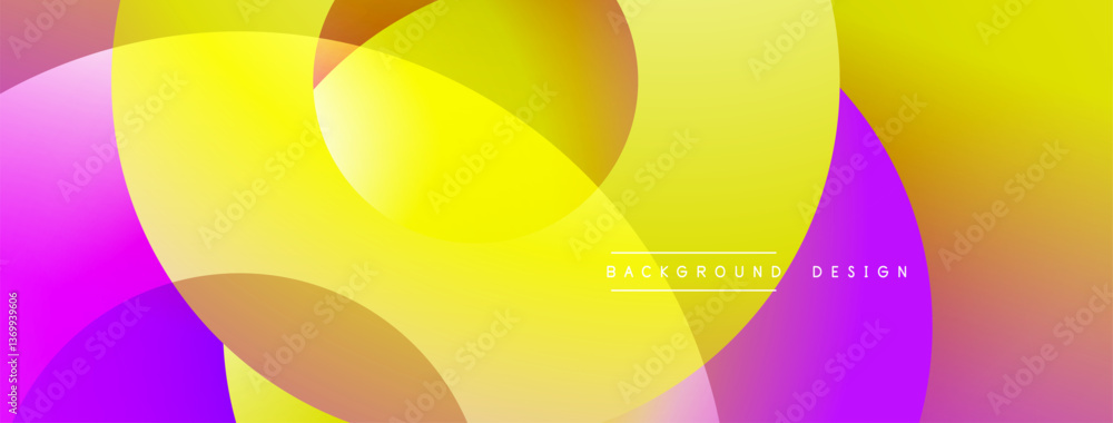 Poster Layered circular shapes in vivid colors form a gradient-rich abstract design with smooth transitions, depth effects, and a modern, futuristic aesthetic