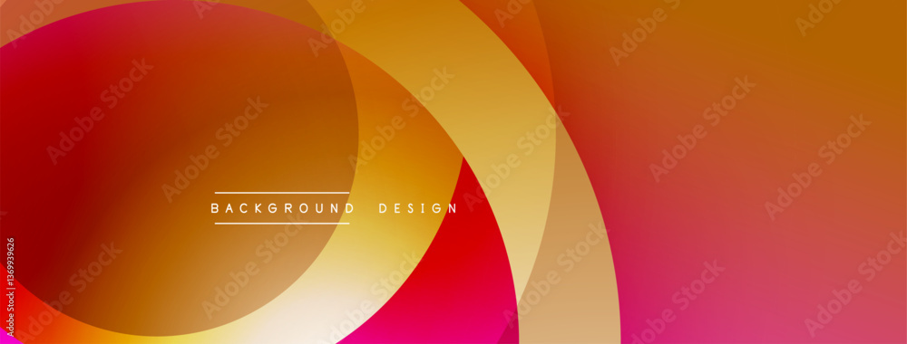 Poster Layered circular shapes in vivid colors form a gradient-rich abstract design with smooth transitions, depth effects, and a modern, futuristic aesthetic