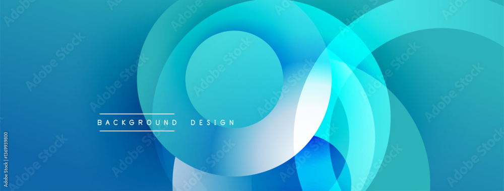 Poster Layered circular shapes in vivid colors form a gradient-rich abstract design with smooth transitions, depth effects, and a modern, futuristic aesthetic