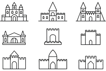 Fototapeta premium Citadel line art illustration for modern design projects (1)