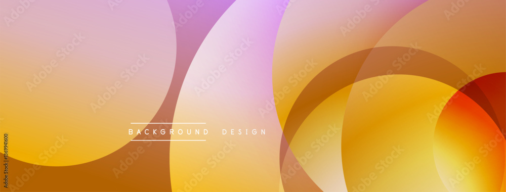 Poster Abstract composition with layered circular elements, blending gradients and soft transitions, creating a sense of depth, motion, and visual harmony