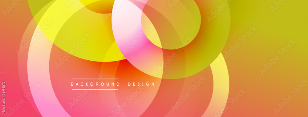 Leinwandbilder abstract composition with layered circular elements, blending gradients and soft transitions, creati