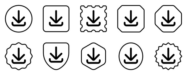 Editable vector download arrow icon. Part of a big icon set family. Perfect for web and app interfaces, presentations, infographics, etc