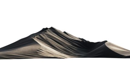 Echoes of the Desert: Striking image of a stark, black sand dune against a clear, expansive background, presenting a compelling study in texture, light, and the stark beauty of the arid wilderness.