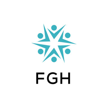FGH creative minimalist letter logo.