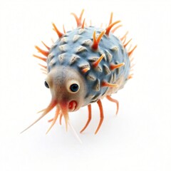 Cute Cartoon Virus Character Illustration Digital Art Spiky Creature Design
