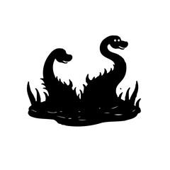 Mythical water creature silhouette illustration