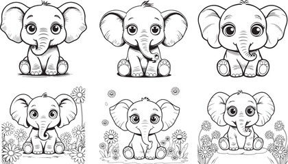 Obraz premium Baby coloring page Elaphant.