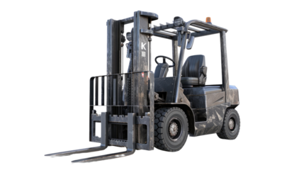 Forklift in Action: A robust forklift, ready for action, captures the essence of efficiency in an industrial setting. Its design and functional elements symbolize productivity.