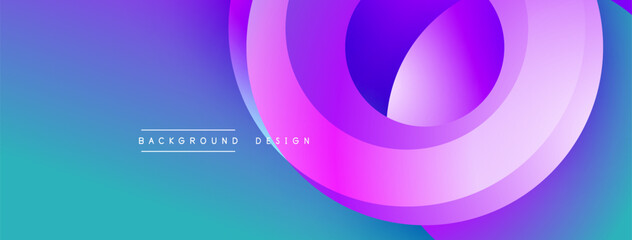 Abstract composition with layered circular elements, blending gradients and soft transitions, creating a sense of depth, motion, and visual harmony