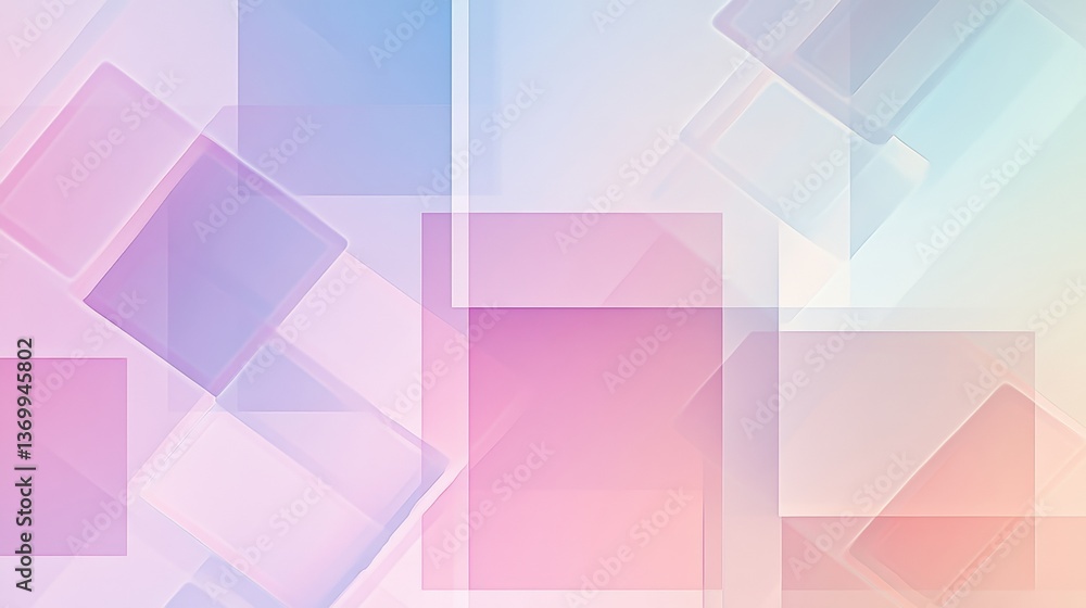 Aufkleber Sophisticated abstract design featuring overlapping translucent squares in pastel gradients for modern elegance
