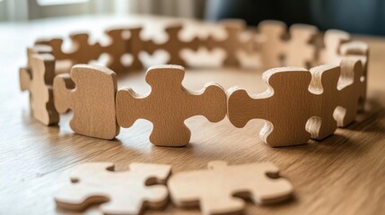 A puzzle with interconnected pieces symbolizing teamwork and collaboration.