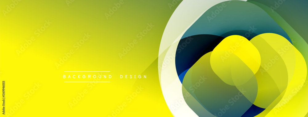Leinwandbilder Abstract background with layered translucent gradient shapes